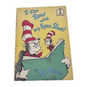 Vintage 1970's Dr Seuss I Can Read with My Eyes Shut! Beginner Books hardcover